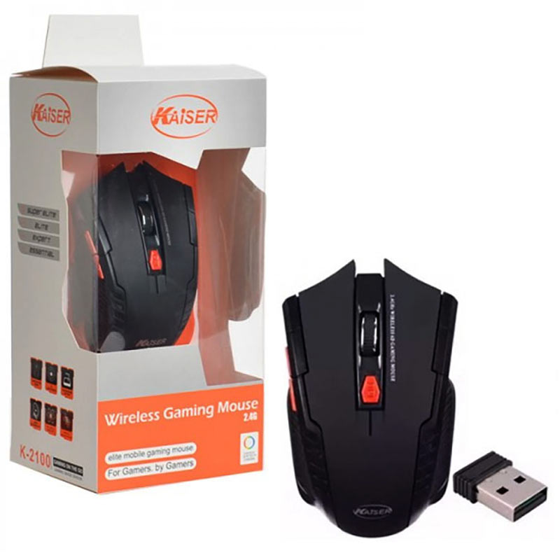 موس Kaiser K-2100 یک موس بی‌سیم گیمینگ 2400 DPI دارای 6 کلید