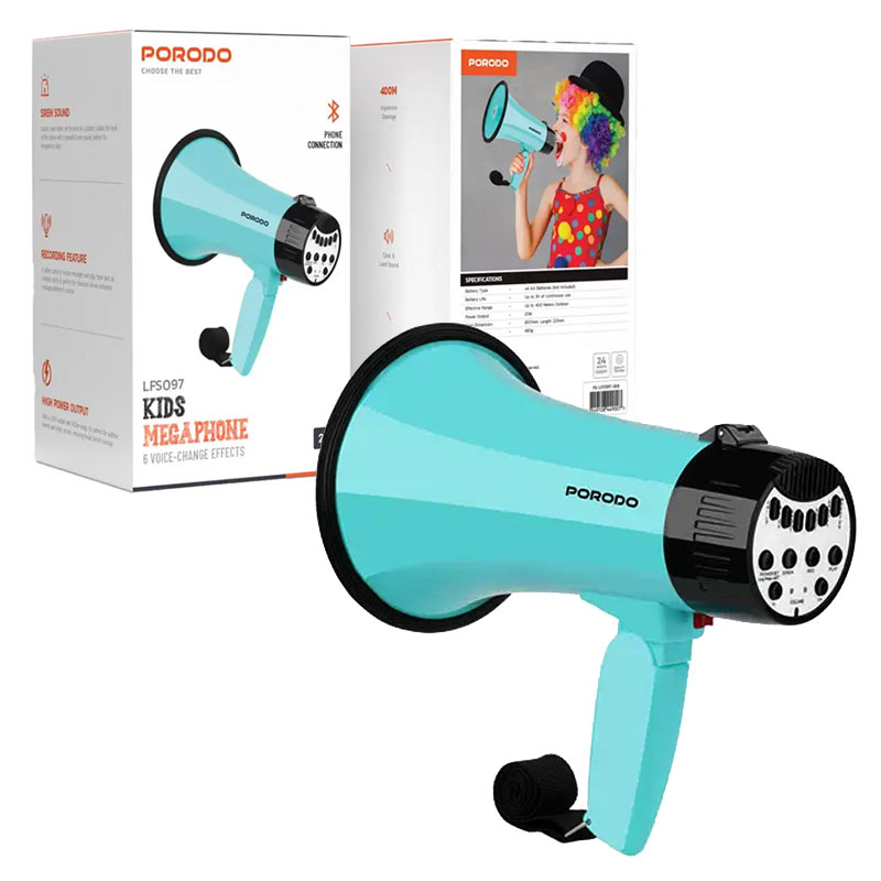 اسپیکر و بلندگو بلوتوثی با 6 افکت صوتی  Porodo lifestyle megaphone LFST097