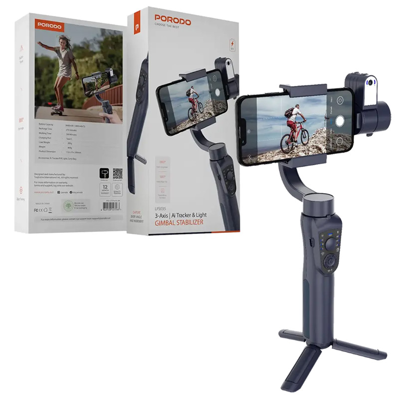 گیمبال و استابلایزر سه محوره پرودو مدل porodo 3-axis gimball stablizer LFS035