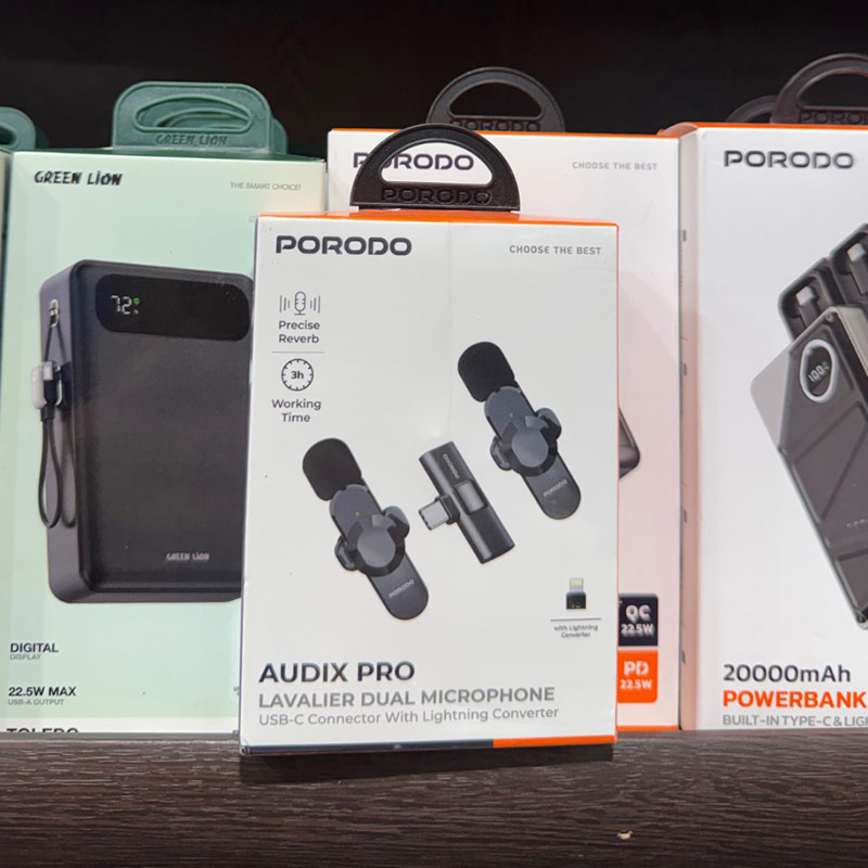 میکروفن یقه ای بیسیم 2عددی پرودو مدل porodo audix pro type c & lightning 5 میکروفن یقه ای بیسیم 2عددی پرودو مدل porodo audix pro type c & lightning - Image 5