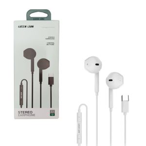 سیمدار میکروفن دار سوکت Type c گرین لاین مدل Green lion Stereo Earphone