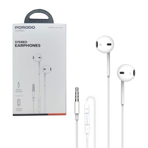 سیمدار میکروفن دار سوکت جک 3.5mm سر استخوانی Porodo soundtec stereo earphones 2