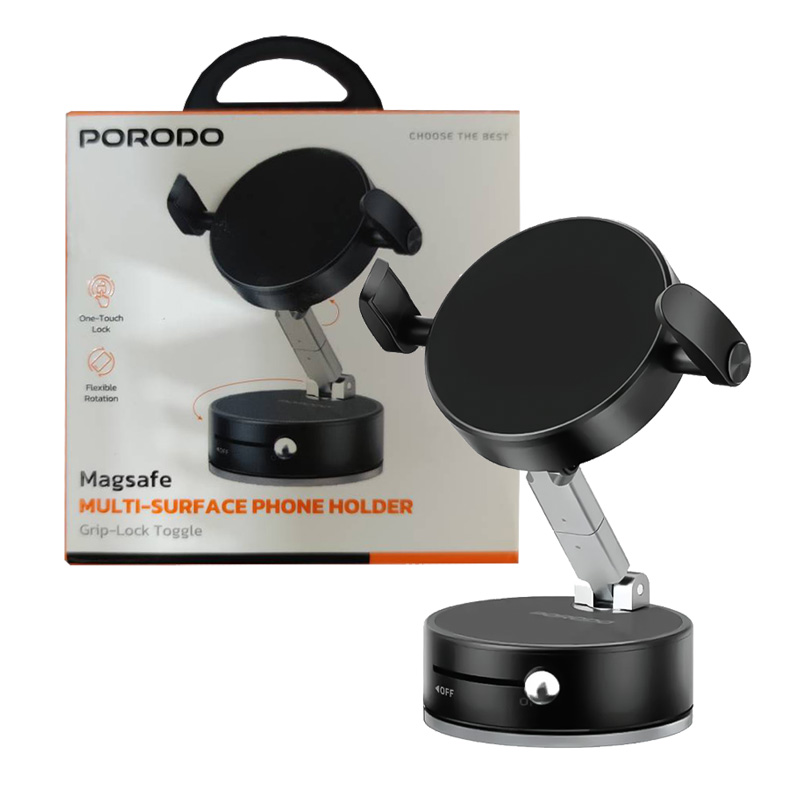 هولدر مگنتی مگ سیف وکیوم پرودو مدل Porodo Multi-Surface phone Holder PDMSPHA9 9 هولدر مگنتی مگ سیف وکیوم پرودو مدل Porodo Multi-Surface phone Holder PDMSPHA9