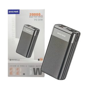 بانک 20000 mAh فست LCD دار 22.5W PD Everest B30