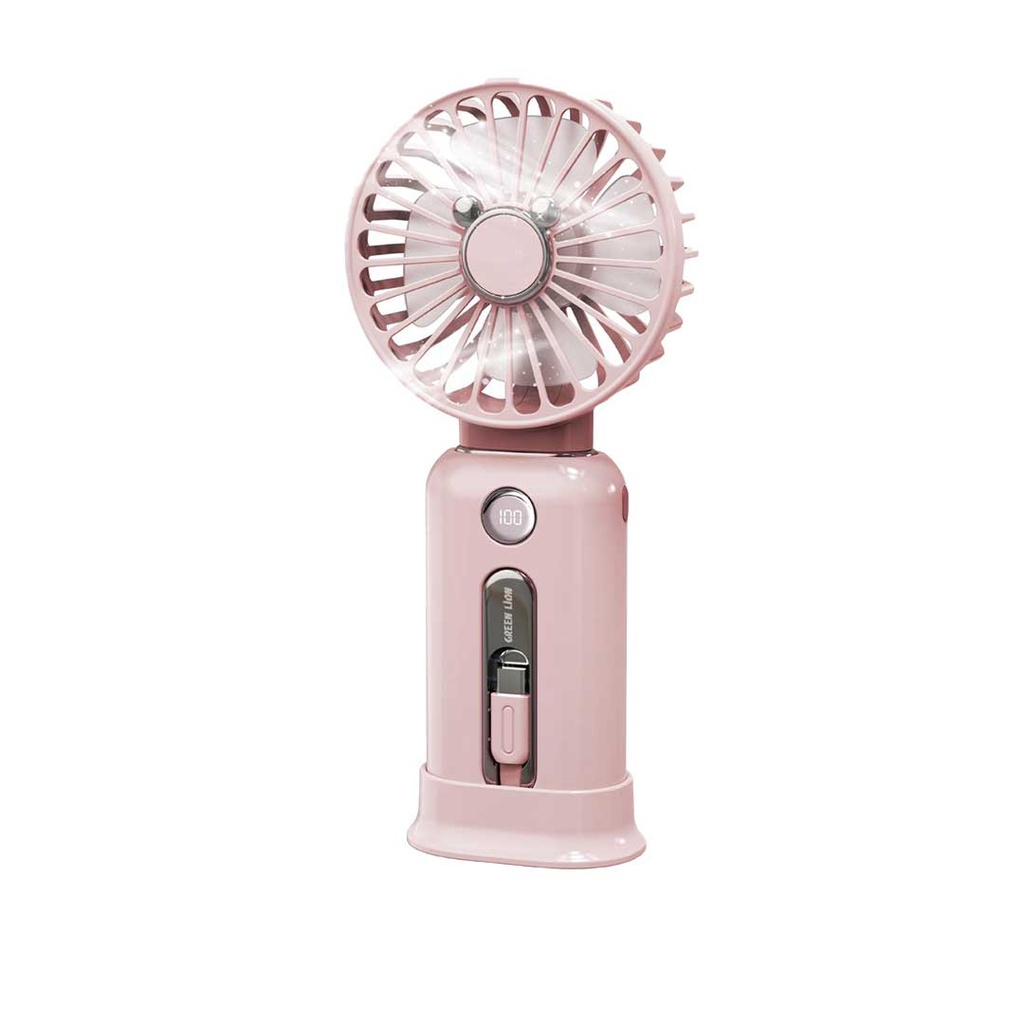 GNWIMTPB10PK Green Lion Wind Mate Portable Power Bank Fan Pink