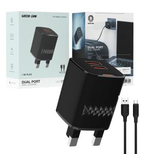 خرید و قیمت آداپتور شارژر 2 پورت 3 پین با کابل Type-C