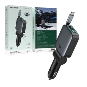 فندکی دارای کابل سرخود سوپر فست گرین لاین مدل Green Lion Retractable GL CC27 72w 2