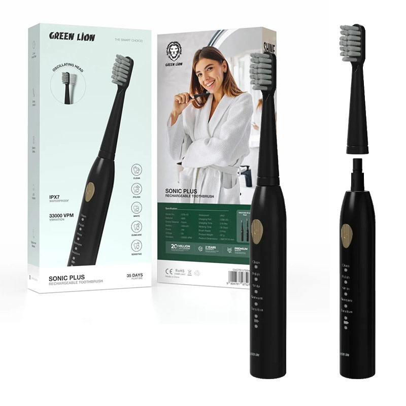 مسواک برقی شارژی گرین لاین مدل سونیک پلاس Green Lion Sonic Plus Rechargeable Toothbrush GTB-15 1 مسواک برقی گرین لاین Sonic Plus