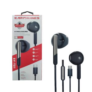 سیمدار سر استخونی سوکت Type C مدل EARPHONES SY T21