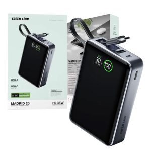 پاوربانک 20000mAH سوپرفست گرین لاین مادرید20 Green Lion Power Bank Madrid20-20000mAH GL-PX32