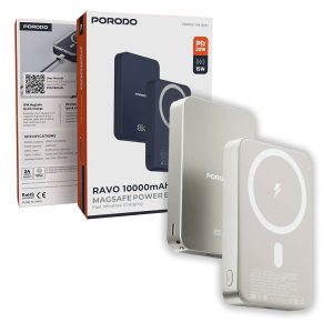 پاوربانک فست+وایرلس پرودو مدل راوو Porodo Ravo 10000 mAh Magsafe Powerbank PDPB15W -1