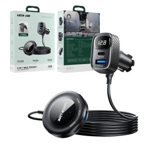 شارژر فندکی 5 در 1 گرین لاین مدل Green Lion 5-In-1 Multiport Car Charger GL-CC30 8 Green Lion 5 In 1 Multiport Car Charger GL CC30