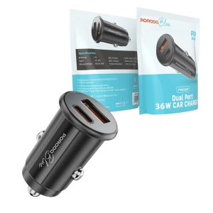 شارژر فندکی 36 وات 2 پورت 1 پورت PD پرودو مدل Porodo Blue Dual Port 36W Car Charger PBFWC037 12 PBFWC037 3