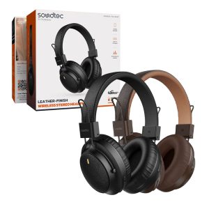 Porodo Soundtec Leather Finish Wireless Stereo Headphone PDSTCYZ18