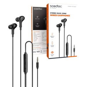 Porodo Soundtec Stereo Bass 3.5mm Wired Earphones PDWEC3
