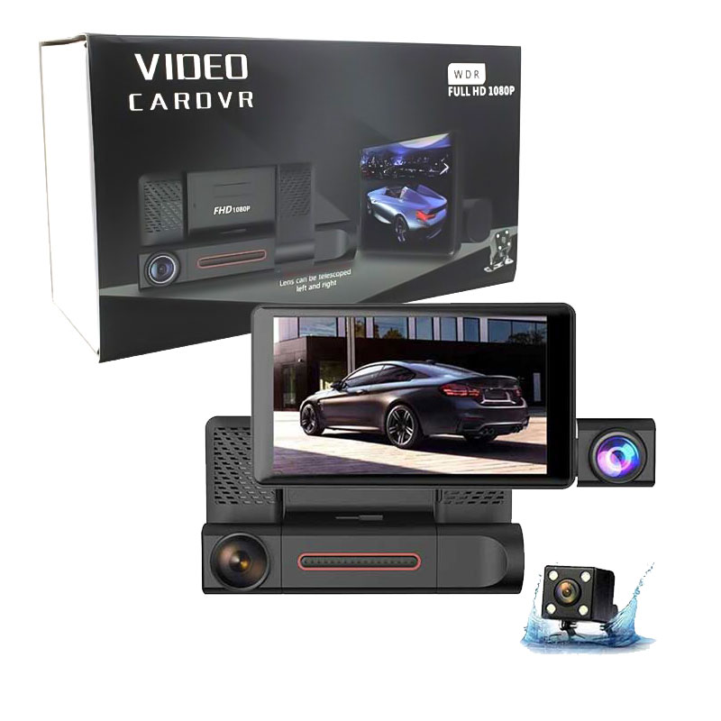 دوربین ثبت وقایع خودرو دارای نمایشگر 4 اینچی و دوربین عقب Video CAR DVR WDR پک مشکی