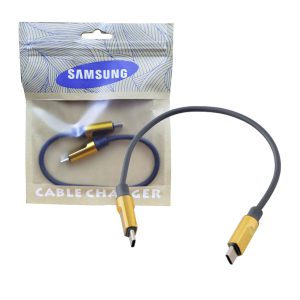 کابل شارژ دو سر Type-C سوپرفست 30cm سیلیکونی samsung سرطلایی 3 کابل شارژ دو سر Type C سوپرفست 30cm سیلیکونی samsung سرطلایی