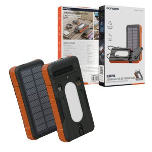پاوربانک خورشیدی 20000mAh چراغ دار پرودو مدل Porodo SUNOVA solar power bank pdpbsh200 43 Porodo SUNOVA solar power bank pdpbsh200