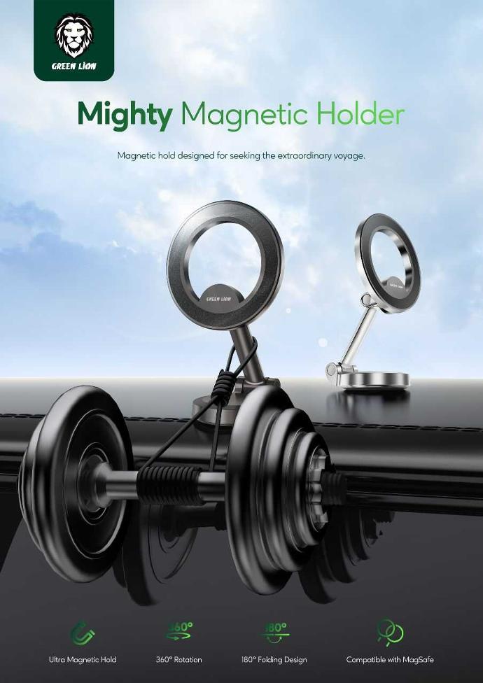 هولدر نگهدارنده موبایل Magsafe 360 درجه Green Lion Maghold 360 Car Mount 8 پایه نگهدارنده خودرو گرین لاین مدل Maghold 360
