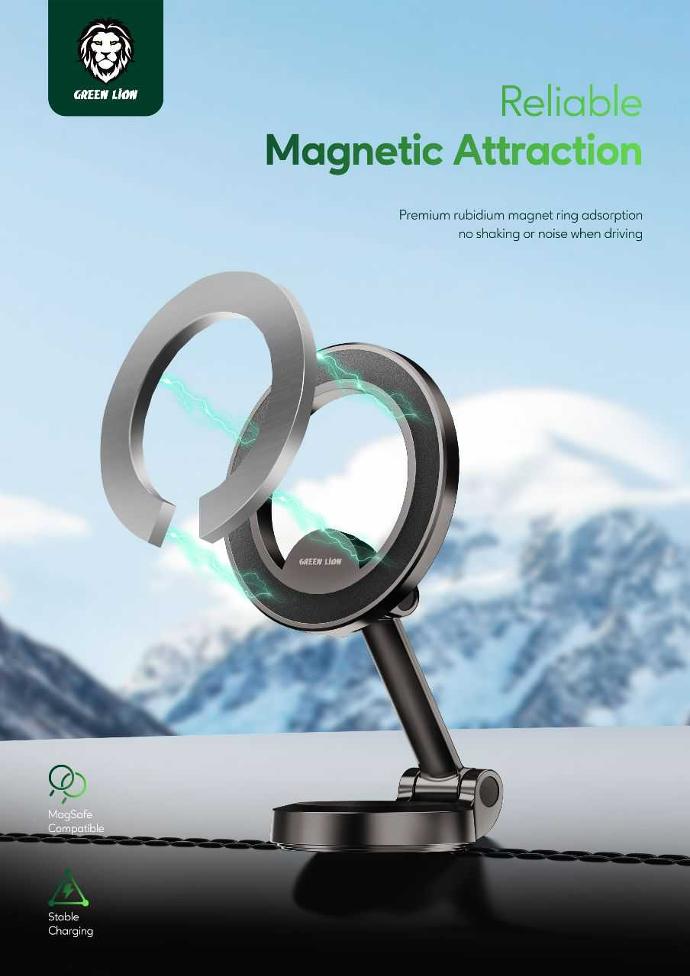 هولدر نگهدارنده موبایل Magsafe 360 درجه Green Lion Maghold 360 Car Mount 6 هولدر نگهدارنده موبایل Magsafe 360 درجه Green Lion Maghold 360 Car Mount