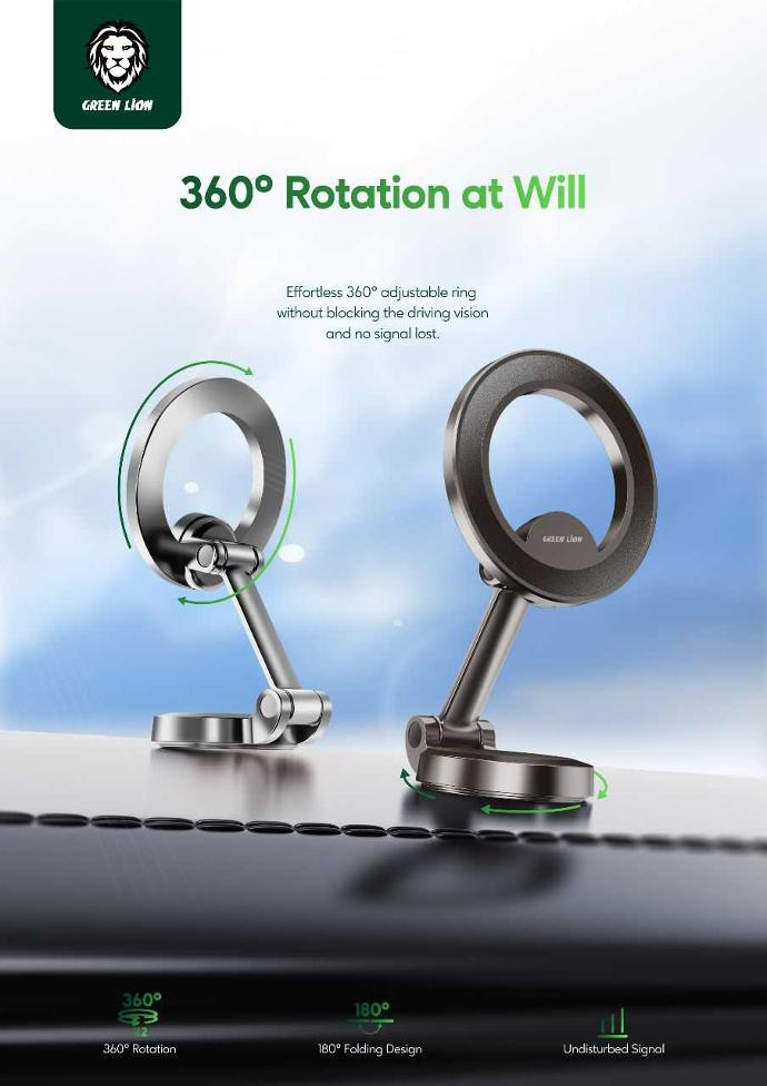 هولدر نگهدارنده موبایل Magsafe 360 درجه Green Lion Maghold 360 Car Mount 5 هولدر نگهدارنده موبایل Magsafe 360 درجه Green Lion Maghold 360 Car Mount