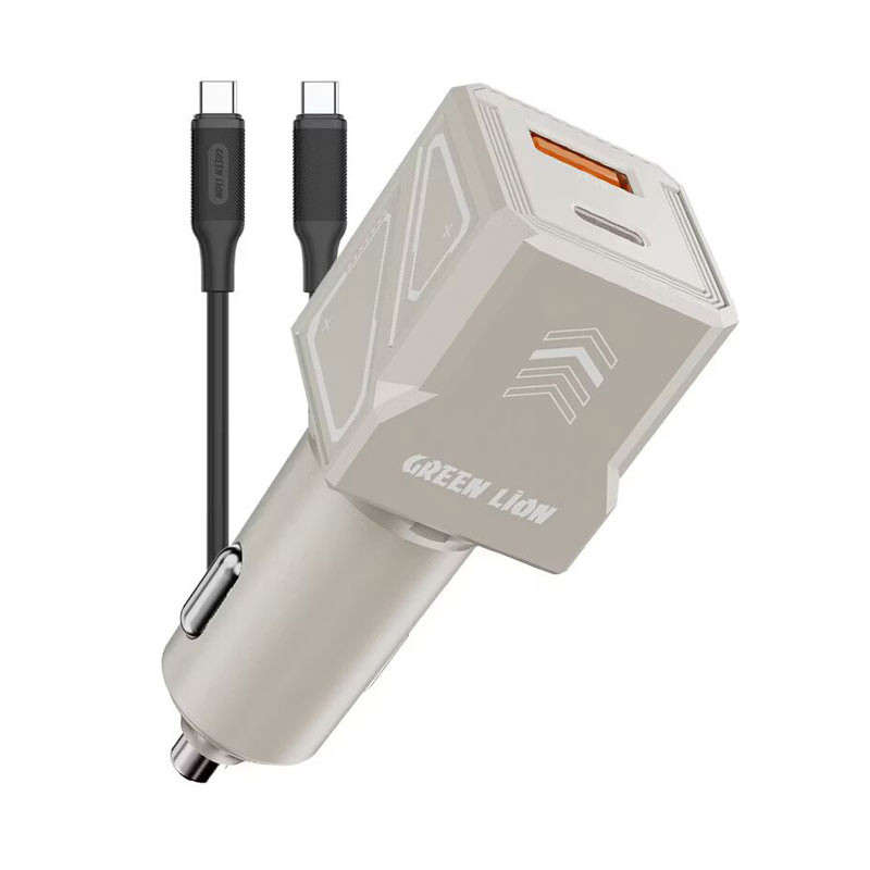 شارژر فندکی 60w دو پورت 1پورت PD دارای کابل دوسر گرین لاین Green Lion Dual Volt car charger GL-CC12 3 قیمت Green Lion Dual Volt car charger GL-CC12