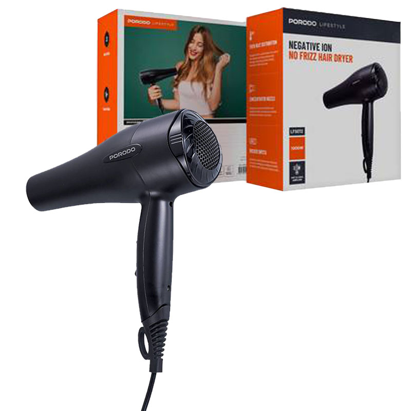 سشوار باد گرمPorodo lifestyle Negative ion no frizz hair dryer1200w  Lfs072
