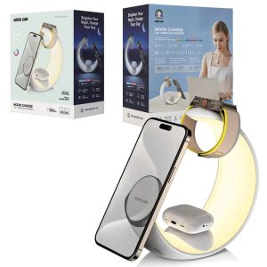 قیمت و خرید شارژ وایرلس 4 در 1 مون گرین مدل Green Lion Moon Charge 4 in 1 Wireless Charger