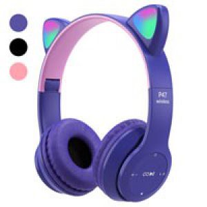 هدست بلوتوث مموری مکالمه LED دار گوش گربه ای P47M Cat Ear 3 هدست_بلوتوث_مموری_مکالمه_LED_دار_گوش_گربه_ای_P47M_Cat_Ear