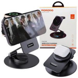استند_شارژ_وایرلس_رومیزی_فلزی_پایه_دار_چرخشی_360درجه_Porodo_Rotating_stand_FWC035