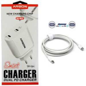 آداپتور_شارژ_2_پورت_با_کابل_2_سر_Type_C__فست_40W__PD_QC3.0_Arson_AN-W02