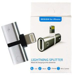 تبدیل_شارژر_و_هدفون_آیفون_فلزیLightning_Splitter