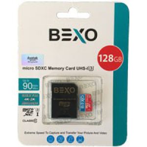 مموری_128_گیگ_Bexo_C10_U3_90_MB/S_600X+Adaptor