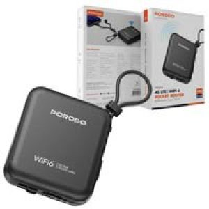 مودم_روتر_شارژی_سیم_کارتی_و_پاوربانک1000mAH_کابل_متصل__Porodo_4G_LTE/wifi6_built_cable_PB064