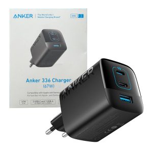 آداپتور شارژر 2پین 3پورت 67وات انکر مدل Anker 336 charger 67w A2674 43 آداپتور شارژر 2پین 3پورت 67وات انکر مدل Anker 336 charger 67w A2674 1