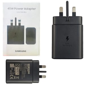 آداپتور اورجینال سامسونگ 45W سه پین Samsung Low Standby NFC پک عربی
