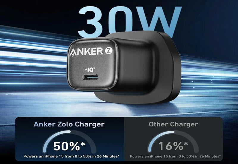 آداپتور شارژر 3پین با خروجی Anker Zolo charger A2698K11 30w IQ3 PD 3.0 5 معرفی کامل شارژر انکر 30 وات Zolo A2698K11: ترکیب نوآوری، قدرت و ایمنی اما کوچک