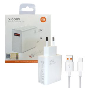 شارژر 67Wبهمراه کابل Type C سوپر فست Xiaomi اورجینال پک سفید