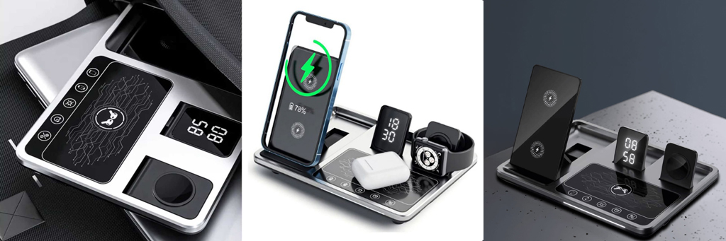 استند شارژ وایرلس Green lion 4in1 wireless charging station 15w 6 مشخصات استند و شارژ وایرلس 4 کاره گرین لاین 15 وات: راهکاری هوشمندانه برای شارژ همزمان چند دستگاه