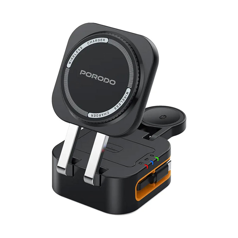 استند شارژ وایرلس مگ سیف تاشو سه منظوره پرودو porodo pocket sized FWC061 4 خرید استند شارژ وایرلس مگسیف تاشو 3 کاره پرودو Porodo Pocket Sized FWC061