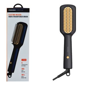 حرارتی صاف کننده مو پرودو مدل porodo electric heated hair straightener Brush LFS166 3
