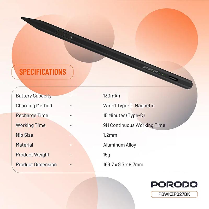 قلم هوشمند لمسی مغناطیسی پرودو مدل Porodo Magnetic Pen for ipad P027 4 قلم هوشمند لمسی مغناطیسی پرودو مدل Porodo Magnetic Pen for ipad P027 - Image 4