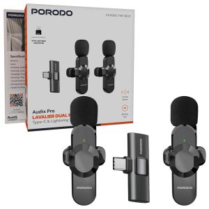 قیمت میکروفون یقه‌ای دوگانه Porodo Audix Pro Lavalier Dual