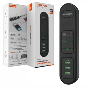هاب شارژ چندپورت پورودو مدل Porodo 50W Multi-Port USB Charging Hub