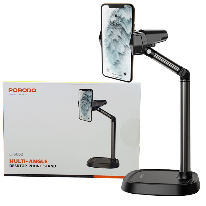 هولدر موبایل رو میزی تلسکوپی Porodo LFS052 multi ANGLE 9 هولدر موبایل رو میزی تلسکوپی Porodo LFS052 multi ANGLE