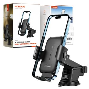 هولدر موبایل وکیوم تنظیم ارتفاع پرودو Porodo Adjustable Clamps Dash & Windshield Mount HS07