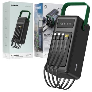 پاوربانک فست خورشیدی 50000mAH دارای کابل متصل Green Lion Solar Max50000mAh Powerbank 2